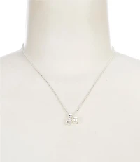 Simplicity Pearl and Crystal Drop Short Pendant Necklace