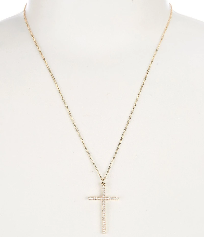 Simplicity Pearl Cross Short Pendant Necklace
