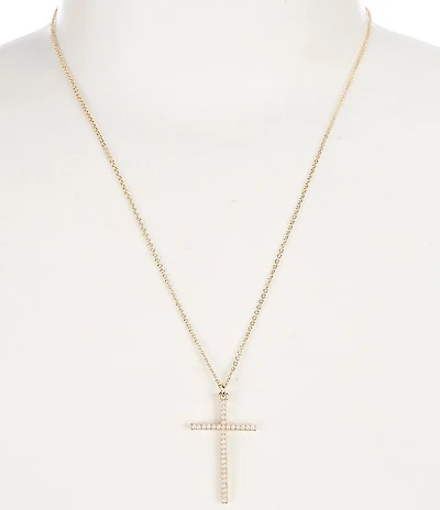 Simplicity Pearl Cross Short Pendant Necklace