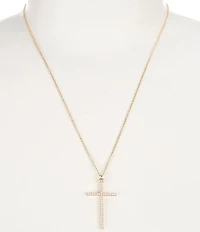 Simplicity Pearl Cross Short Pendant Necklace
