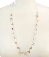 Simplicity Shaky Discs Long Strand Necklace