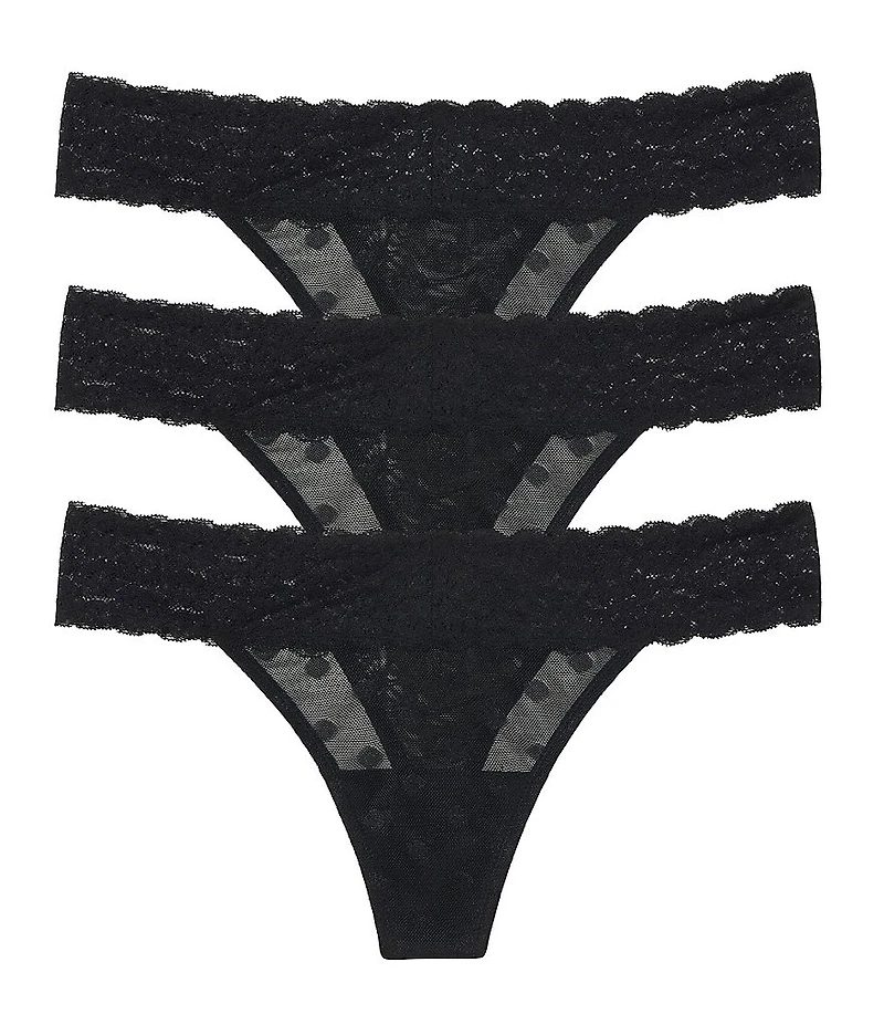 Skarlett Blue Dare Floral Trim Dot Lace Thong 3-Pack Panty