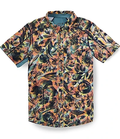SmartWool Everyday Multi-Color Floral Print Short Sleeve Woven Shirt