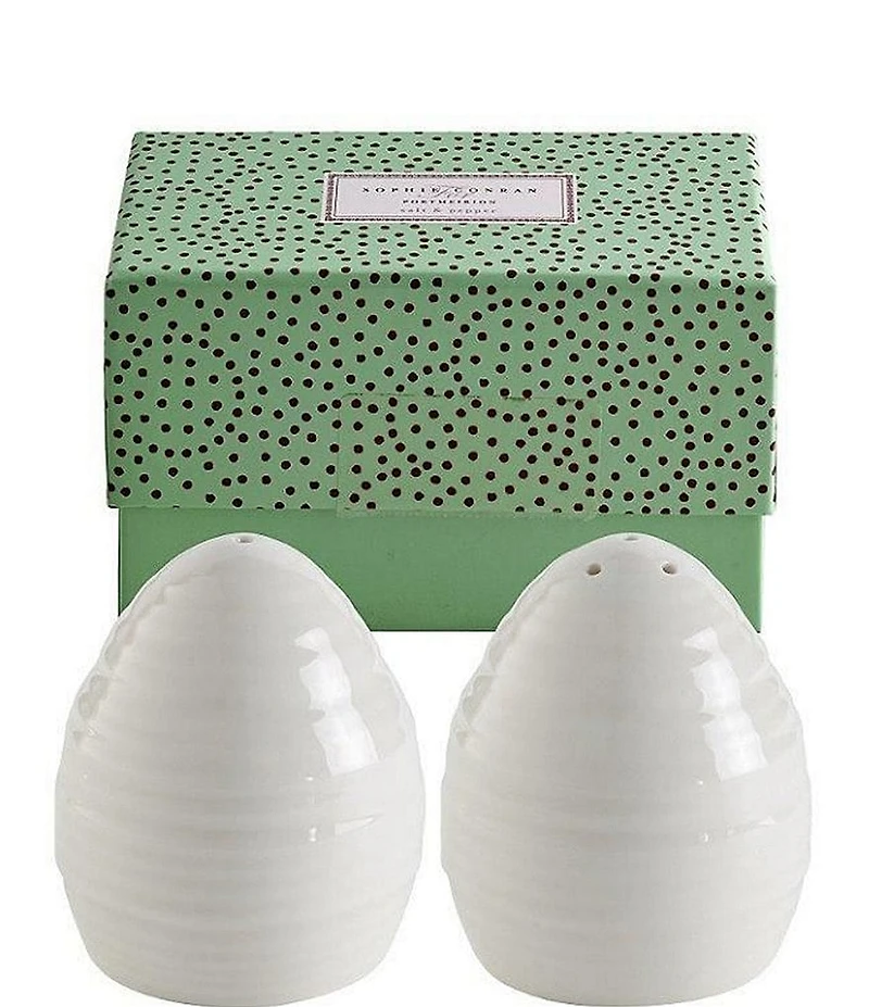 Sophie Conran for Portmeirion White Porcelain Dinnerware Salt & Pepper Shaker Set