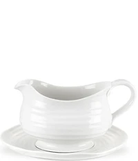 Sophie Conran for Portmeirion White Porcelain Gravy Boat with Stand