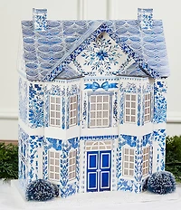 Southern Living Meet Me Under The Mistletoe Collection LED Light-Up Blue Toile House Decor