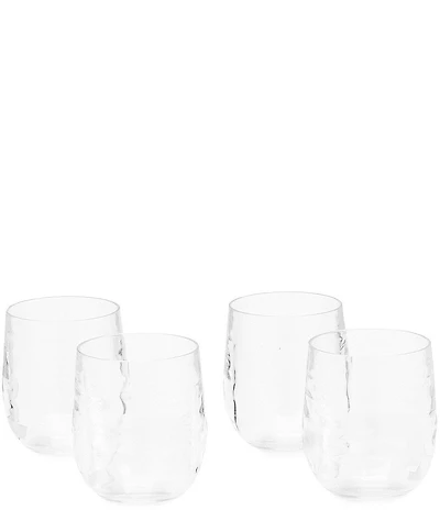 Southern Living Acrylic Ribbed Stemless Wine Glasses