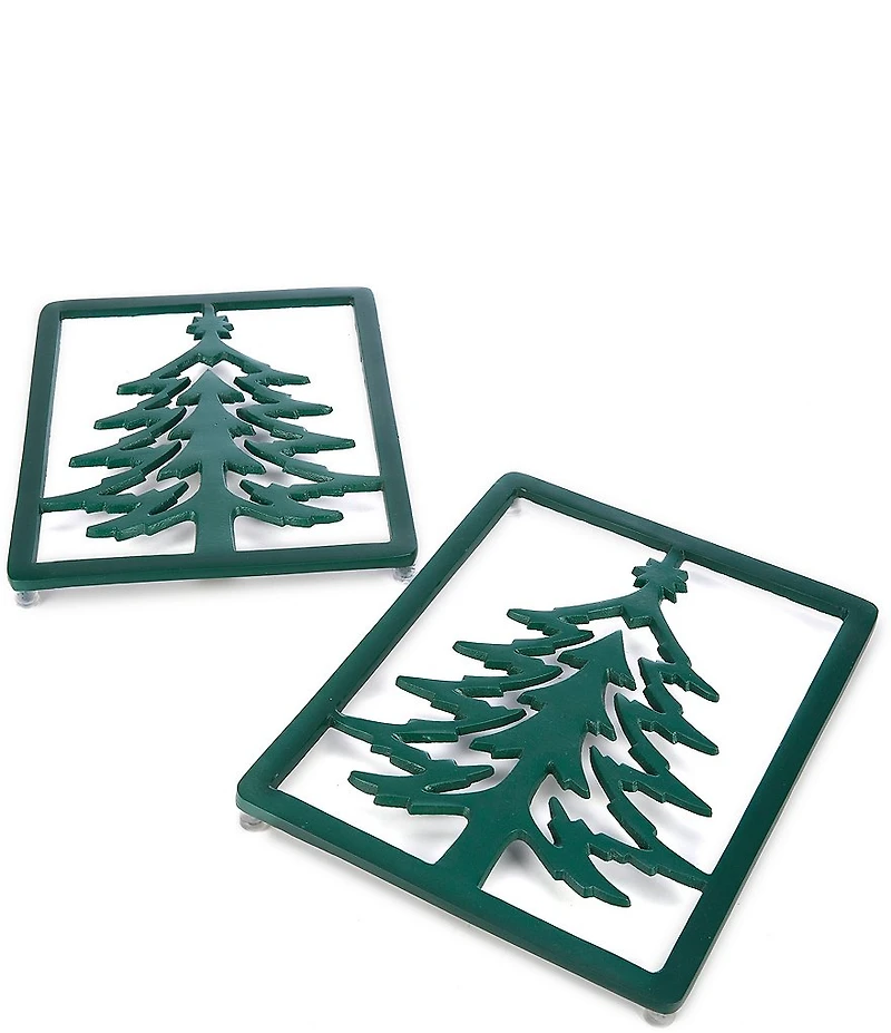Southern Living Aluminum Christmas Tree Trivets, Set of 2