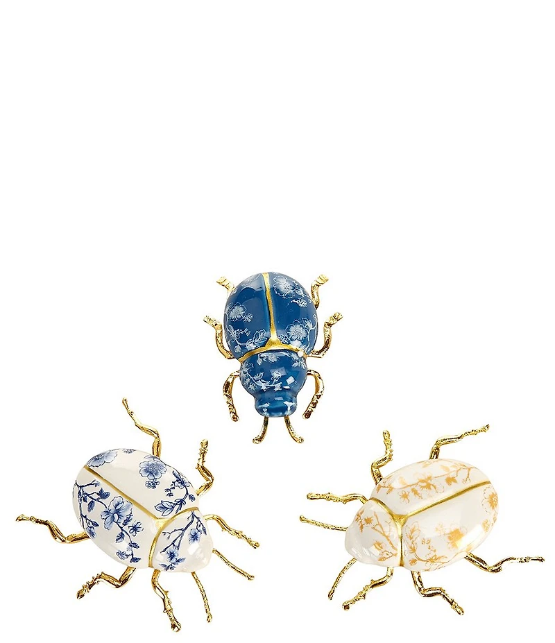 Southern Living Assorted 3-Piece Metal Bug Figurine Boxed Set