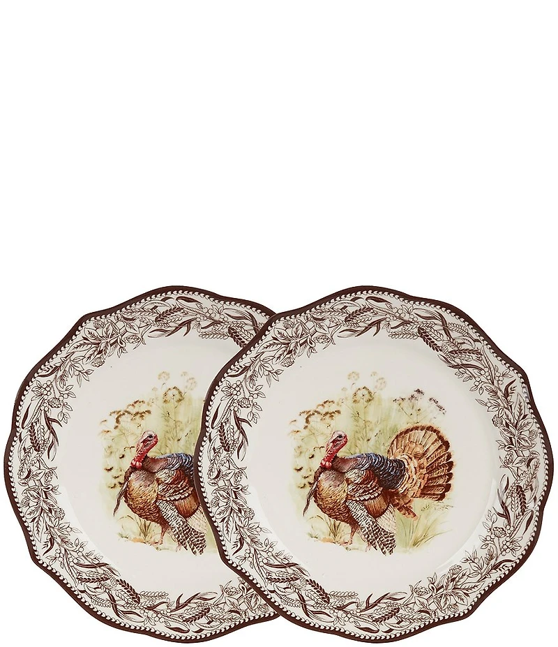 Southern Living Autumn Grove Turkey Accent Plates, Set of 2