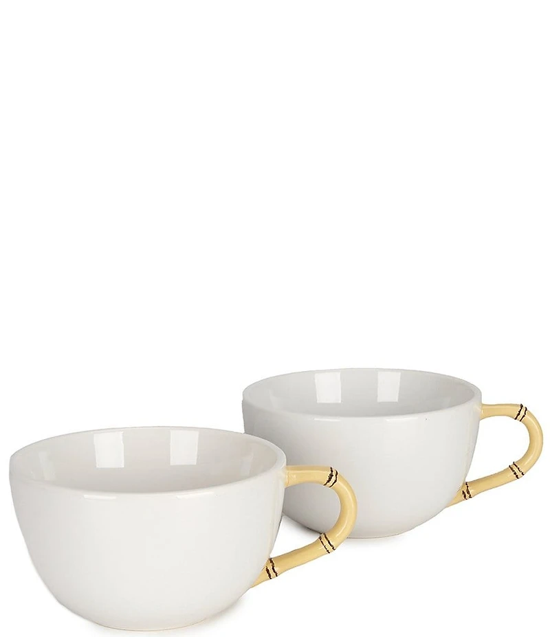 Southern Living Bamboo Novelty Latte Mugs, Set of 2