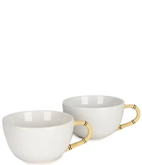 Southern Living Bamboo Novelty Latte Mugs, Set of 2