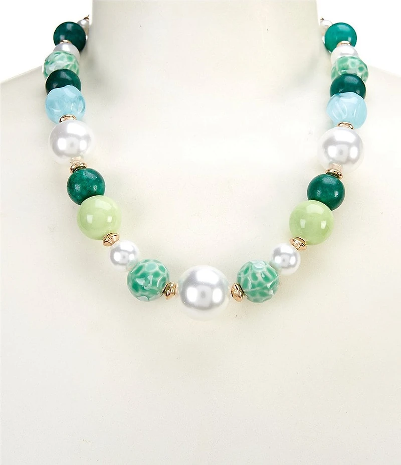 Southern Living Bead and Pearl Collar Necklace