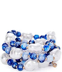 Southern Living Bead and Pearl Stretch Bracelet Set