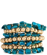 Southern Living Bead and Shell Stretch Bracelet Set