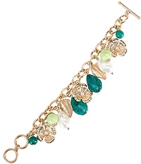 Southern Living Bead, Flower And Pearl Line Bracelet