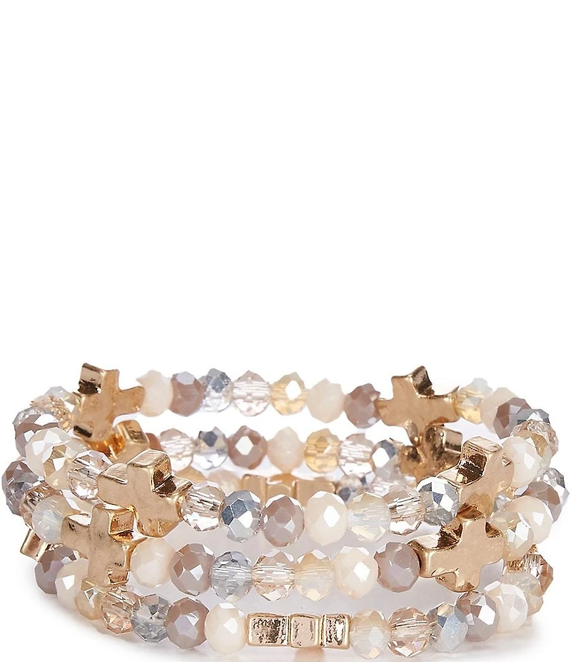 Southern Living Beaded Cross Stretch Bracelet Set