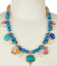Southern Living Beaded Mixed Charm Collar Necklace