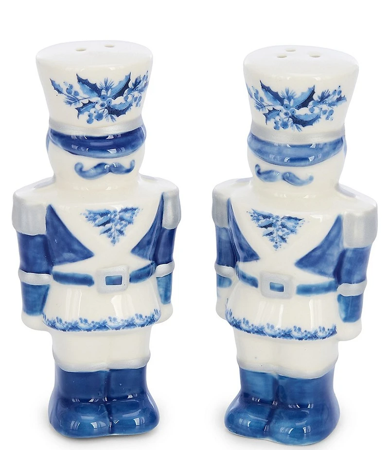 Southern Living Blue Christmas Collection Chinoiserie Nutcracker Salt & Pepper Set