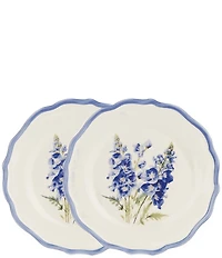 Southern Living Blue Delphinium Scalloped Accent Plates, Set of 2
