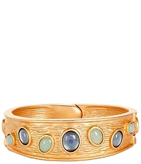 Southern Living Blue Multi Oval Cab Textured Metal Hinge Bracelet