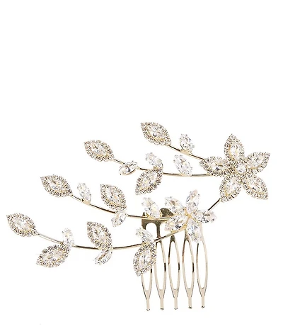 Southern Living x Borrowed & Blue Cubic Zirconia Stone Flower with Vines Hair Comb