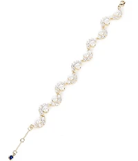Southern Living x Borrowed & Blue Curved Cubic Zirconia Stones and Pearls Line Bracelet