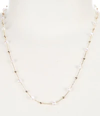 Southern Living x Borrowed & Blue Delicate Pearl and Ball Collar Necklace