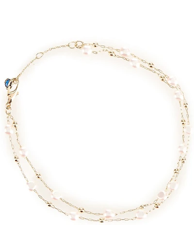 Southern Living x Borrowed & Blue Delicate Pearl and Ball Line Bracelet