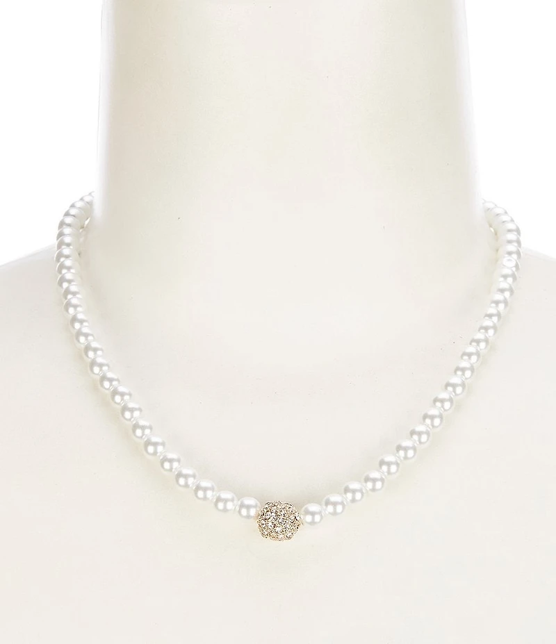 Southern Living x Borrowed & Blue Delicate Pearl Necklace with Crystal Pave