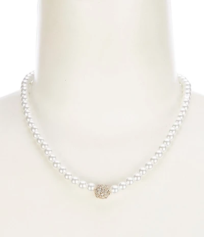 Southern Living x Borrowed & Blue Delicate Pearl Necklace with Crystal Pave