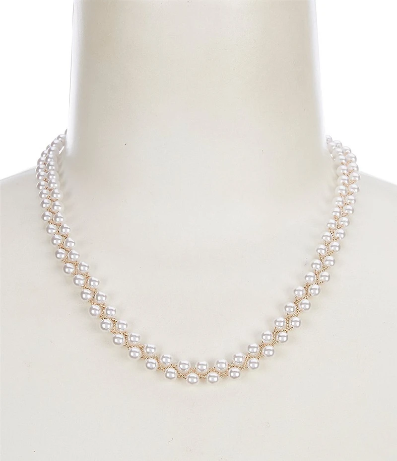 Southern Living x Borrowed & Blue Pearl Woven Collar Necklace