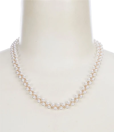 Southern Living x Borrowed & Blue Pearl Woven Collar Necklace