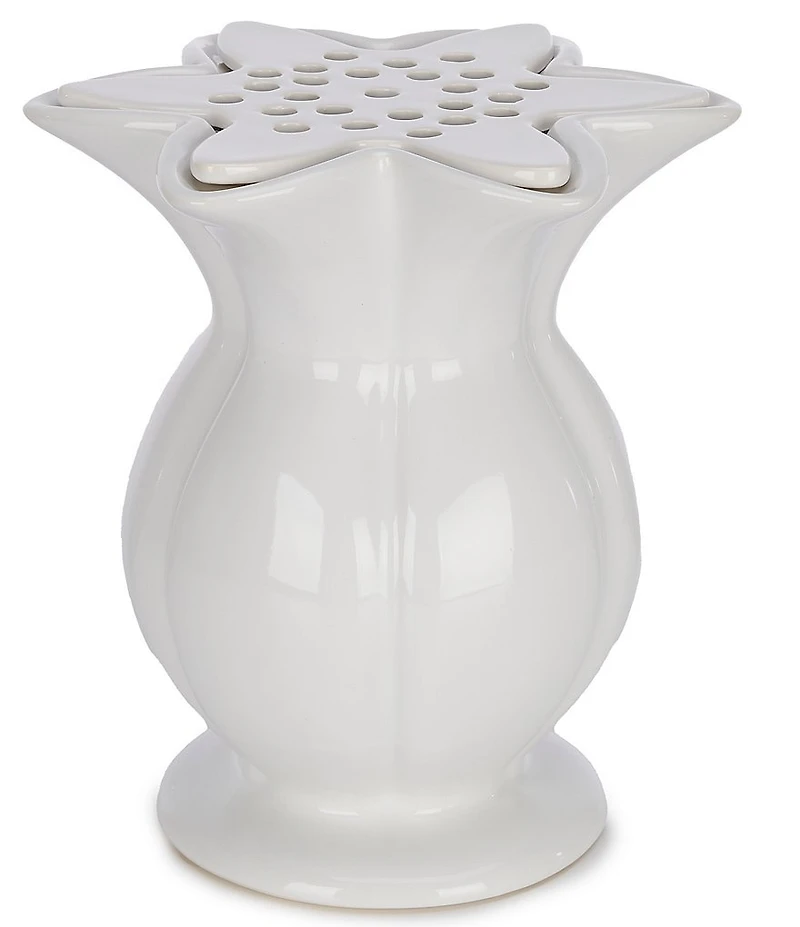 Southern Living Ceramic Flared Vase with Frog Insert