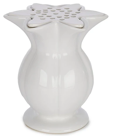 Southern Living Ceramic Flared Vase with Frog Insert