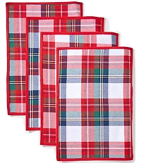 Southern Living Chinoiserie Christmas Collection Tartan Plaid Placemats, Set of 2