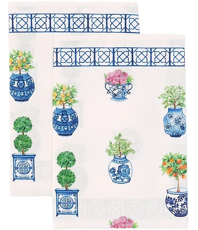 Southern Living Chinoiserie Floral Towels, Set of 2