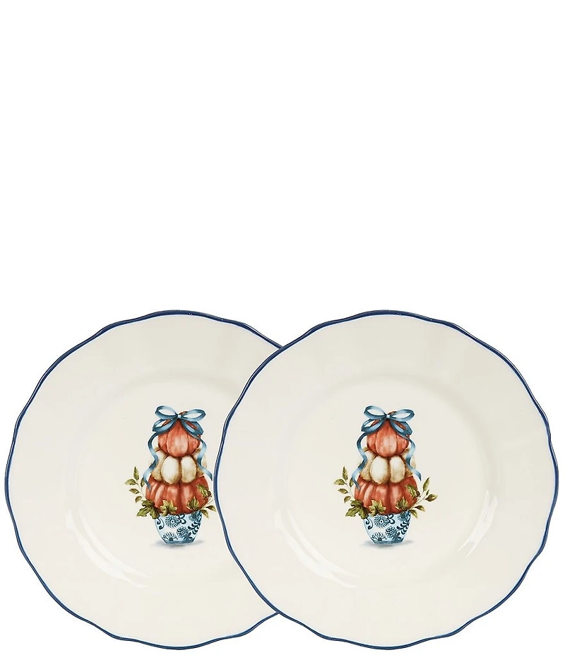 Southern Living Chinoiserie Pumpkins Accent Plates, Ste of 2
