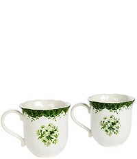 Southern Living Chloe Collection Scalloped Coffee Mugs, Set of 2