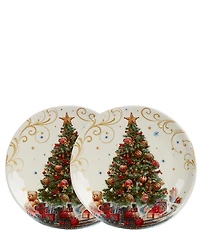 Southern Living Classic Christmas Collection Tree Accent Plates, Set of 2