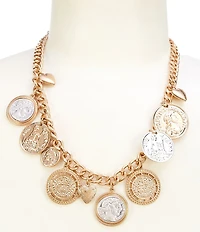 Southern Living Coin Charm Collar Statement Necklace