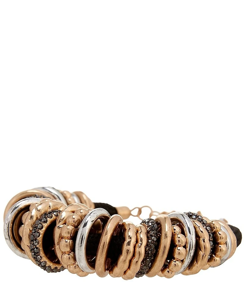 Southern Living Cord Line Bracelet with Mismatch Discs