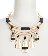 Southern Living Cord Wrapped Bar Sculptural Necklace