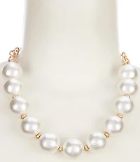 Southern Living Cotton Oversized Pearl Frontal Statement Collar Necklace