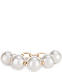 Southern Living Cotton Oversized Pearl Oval Statement Stretch Bracelet