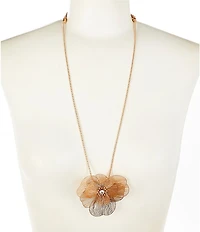 Southern Living Crystal Stone Multi Flower Long Pendant Necklace