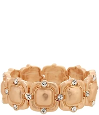 Southern Living Crystal Stone Square Wobbly Metal Stretch Bracelet