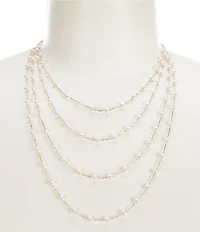Southern Living x Borrowed & Blue Delicate Pearl Beaded Multi Strand Necklace