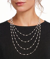 Southern Living x Borrowed & Blue Delicate Pearl Beaded Multi Strand Necklace