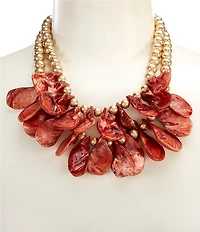 Southern Living Double Layer Shell Statement Necklace